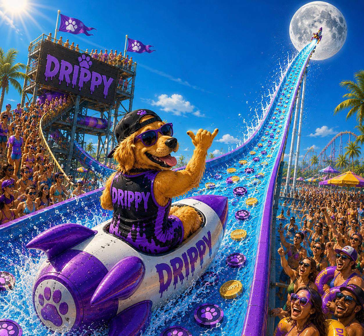 Drippy at the waterpark