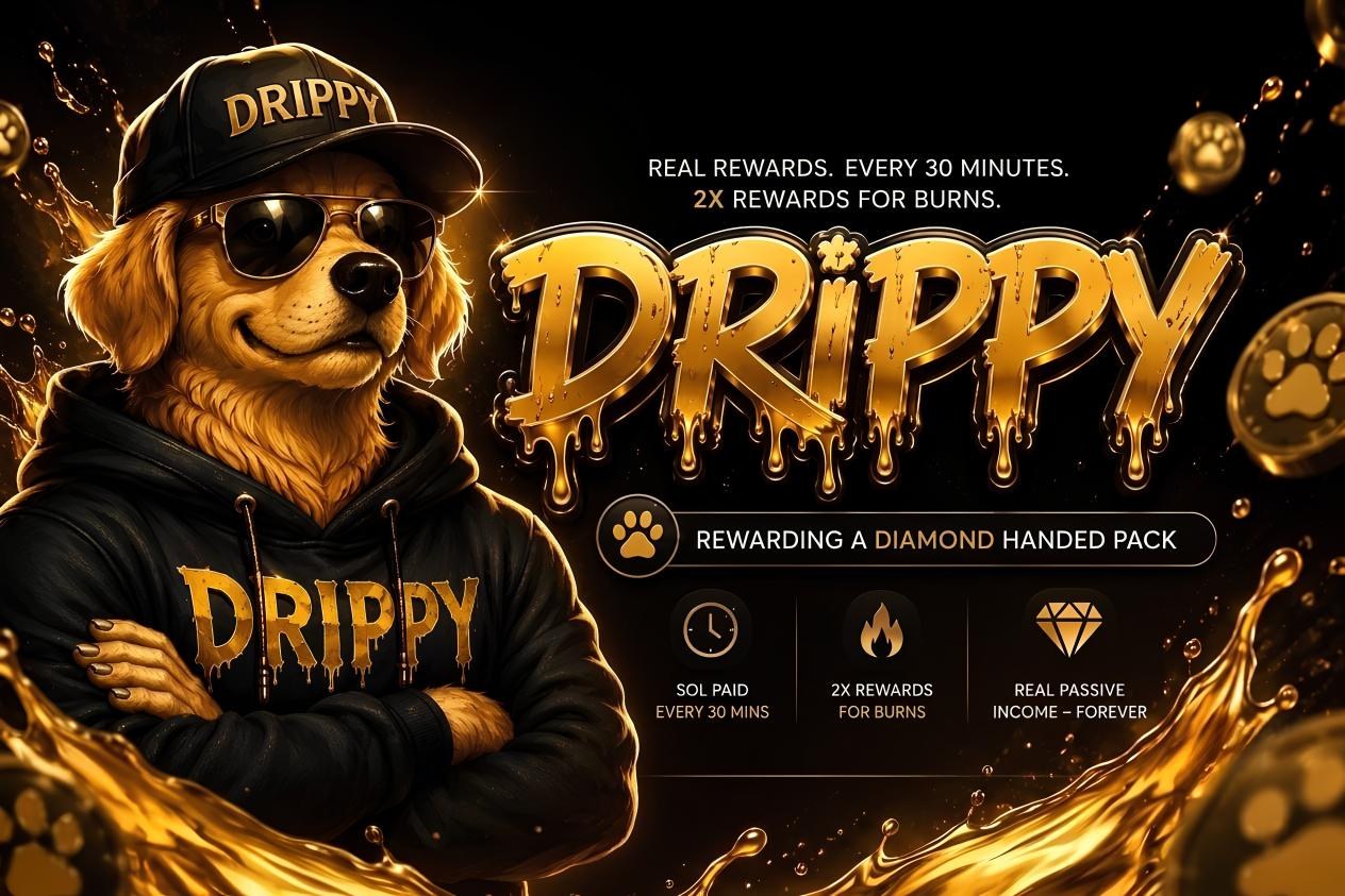 $DRIPPY — real rewards every 30 minutes, 2x rewards for burns. Rewarding a diamond handed pack.